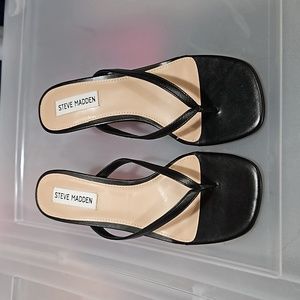 Steve Madden Melrose 8M Black Leather Dress Sandal *Never Worn